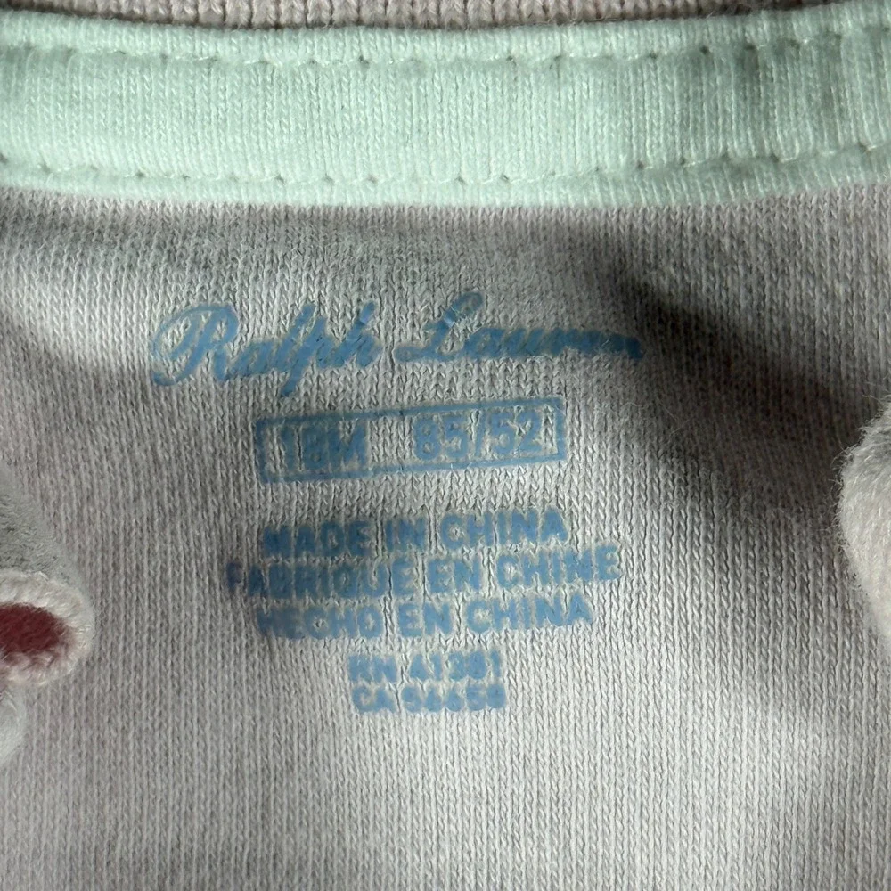 Ralph Lauren Baby Girls Pink Ruffle Hem Polo Dress 18M Short Sleeve Cotton